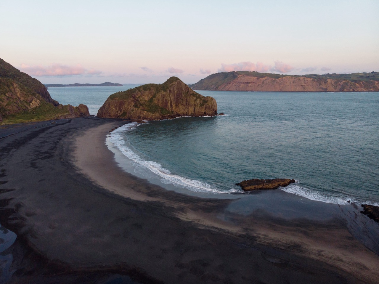 beach with black sand